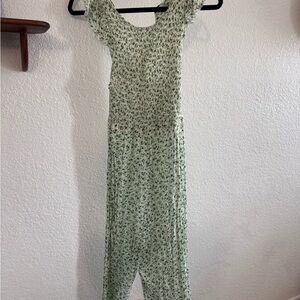 Olivaceous Floral Green Jumpsuit